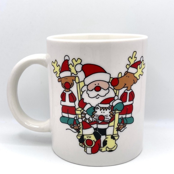 Santa Claus and Reindeer Sanyei Ceramic Coffee Mug - Picture 2 of 4
